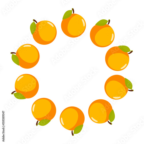Bright orange wreath arranged in a circular pattern for decoration or design.