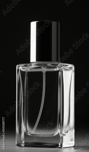 Generative AI perfume bottle isolated on black background