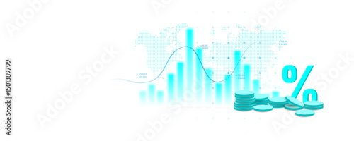 Technology background image, graph, analysis, trading, stock market and finance