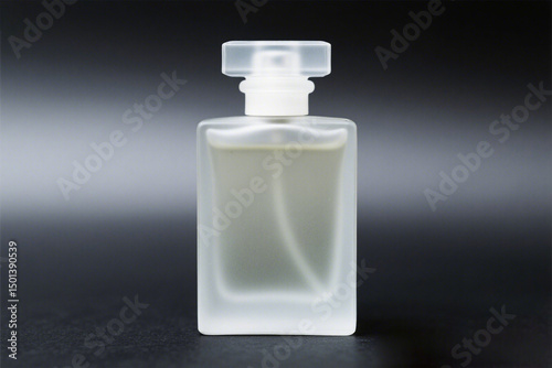 Generative AI perfume bottle isolated on black background