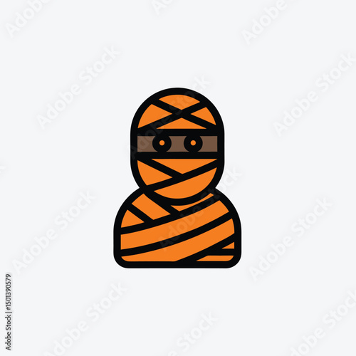 Mummy Wrap Icon Vector Art Silhouette Design