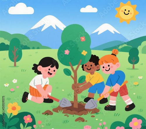 boy and girl in the park