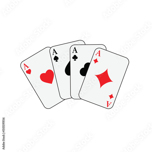Playing card poker icon vector logo template illustration