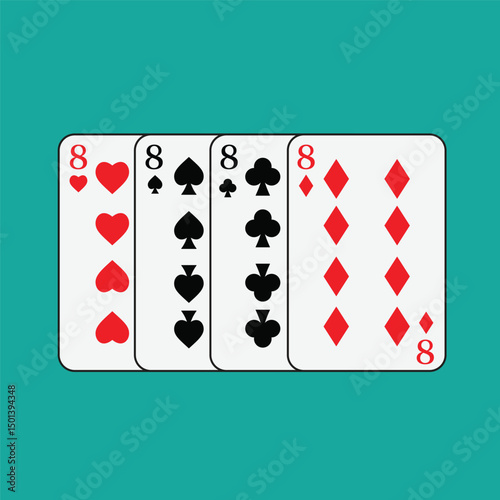 Playing card poker icon vector logo template illustration