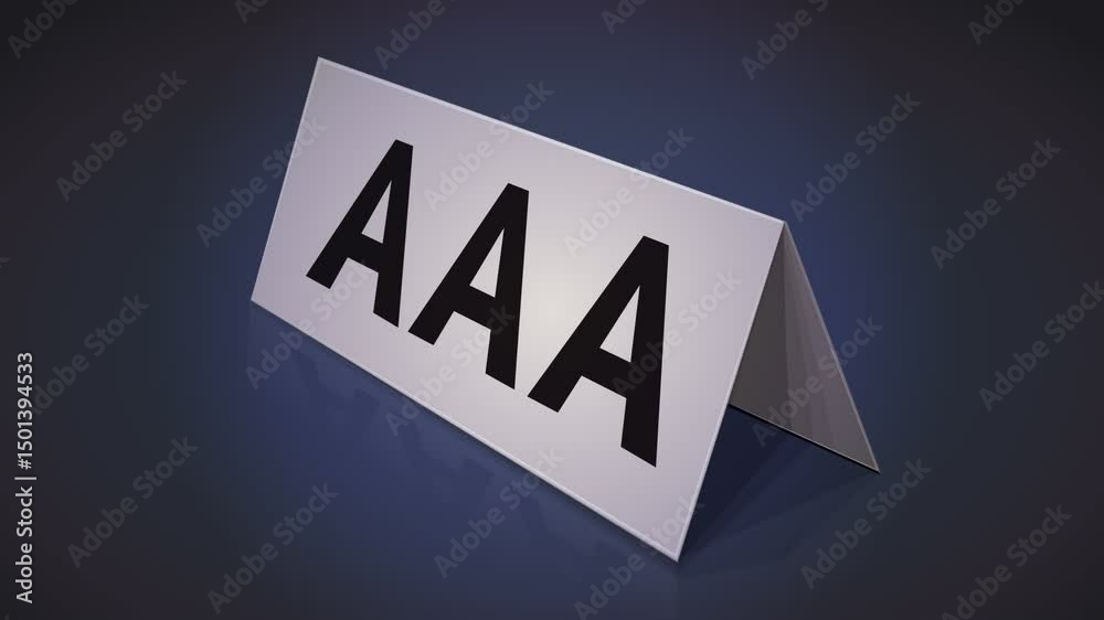 Appearance of a folded sign with a 3D 