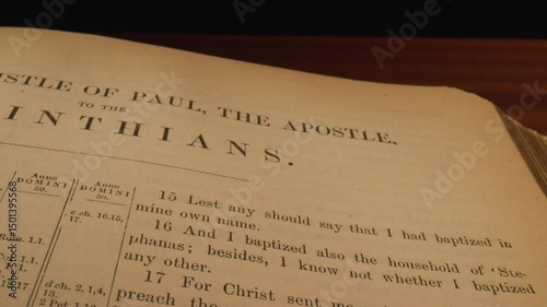 The video highlights sacred texts, focusing on Pauls epistles