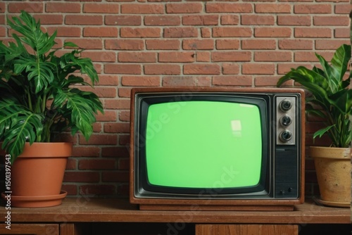 An old television sitting on a wooden table, a nostalgic piece of furniture and technology