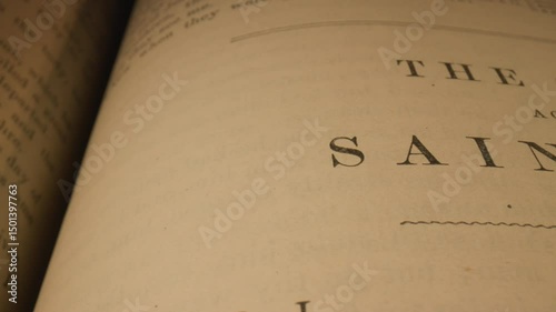 The video explores spirituality through closeups of religious texts