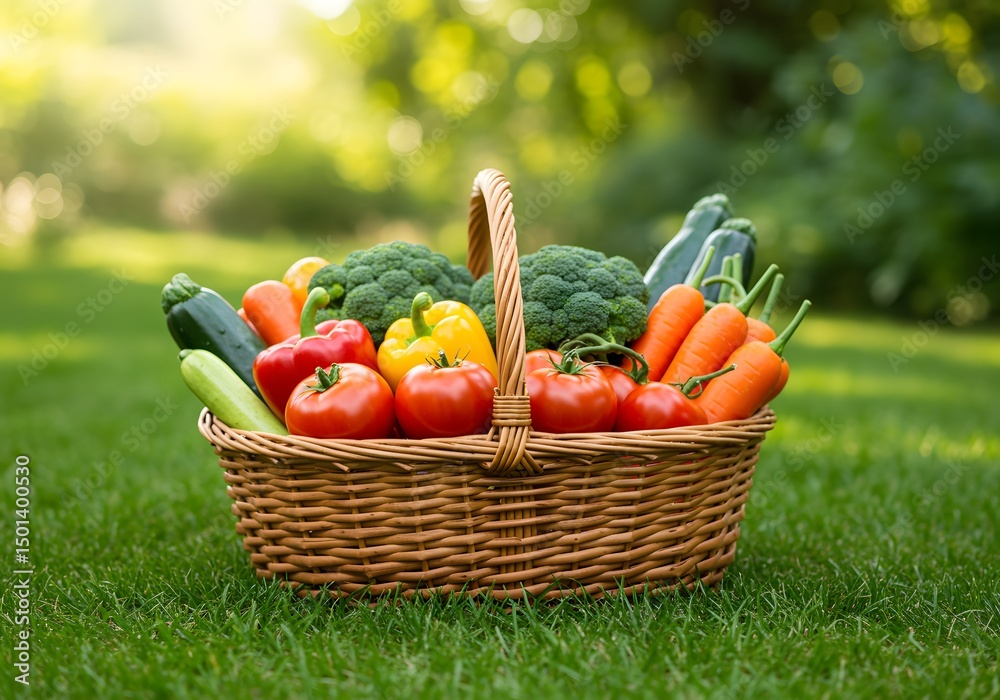 Fototapeta premium fresh vegetables in a basket