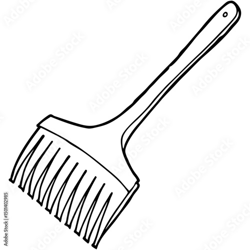 Minimalist Line Art of Hair Comb – Black and White Vector Illustration"

