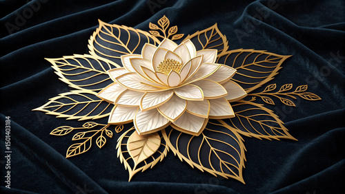 Golden Leaves and Elegant White Flower Decoration