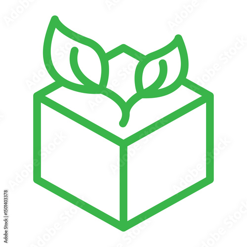 biodegradable packaging icon