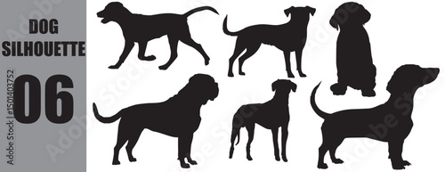 Dachshund, Rottweiler, Great dane, Labrador Shepherd Dog Dog silhouette.