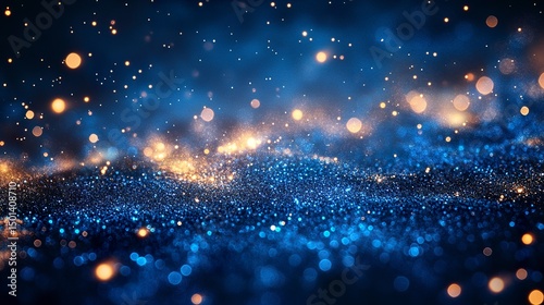 Night sky filled with sparkling stars and soft blue celestial haze 