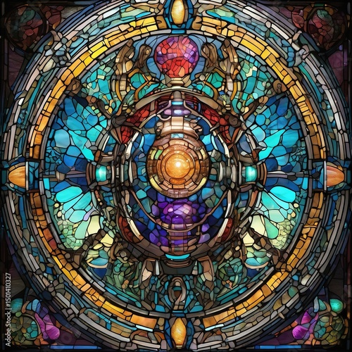 Stained Glass Cybernetic Organism Art with ARRI Alexa Cinematic Lighting