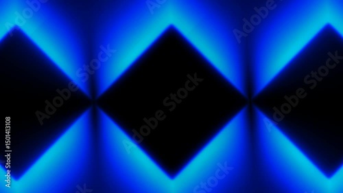 A bright rotating geometric square platform. Hypnosis. Neon glow. Sparkling rays. Modern intro background for advertising, logos and presentations, top videos, discounts, sales. 4k