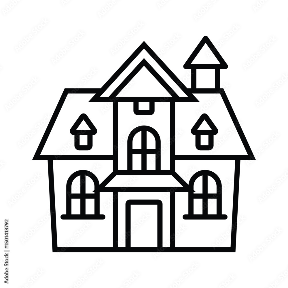 haunted house vector line art haunted house vector line art