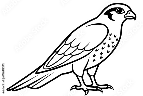 Falcon line art outline clean vector
