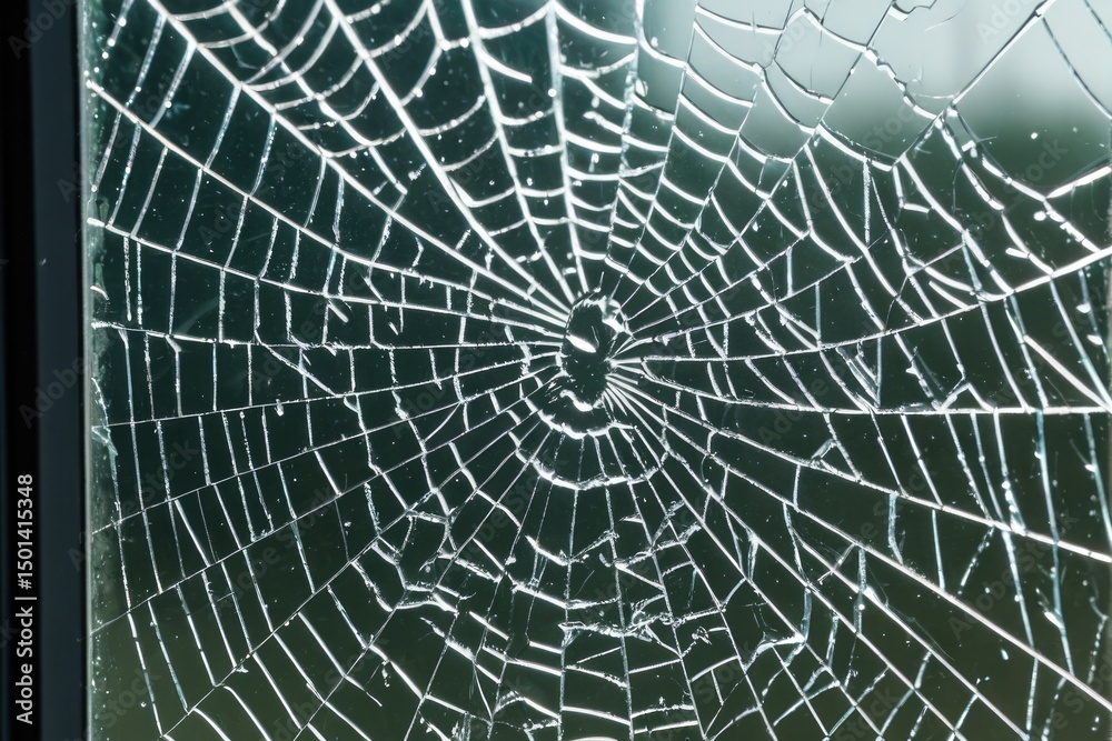 Obraz premium A close-up view of a spider web stuck on a window, great for use in interior or nature-themed designs