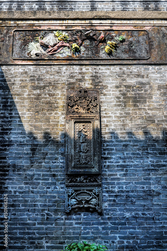 Foshan city, Guangdong, China. Wu Family Courtyard, now the Jiujiang Overseas Chinese Museum in Nanhai district. A rare combination of Chinese Lingnan and Western styles characteristics.