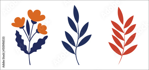 flower,blue,red high resolution vector vibrant bloom for garden posters festival branding social media branding and online ad materials bold color themes