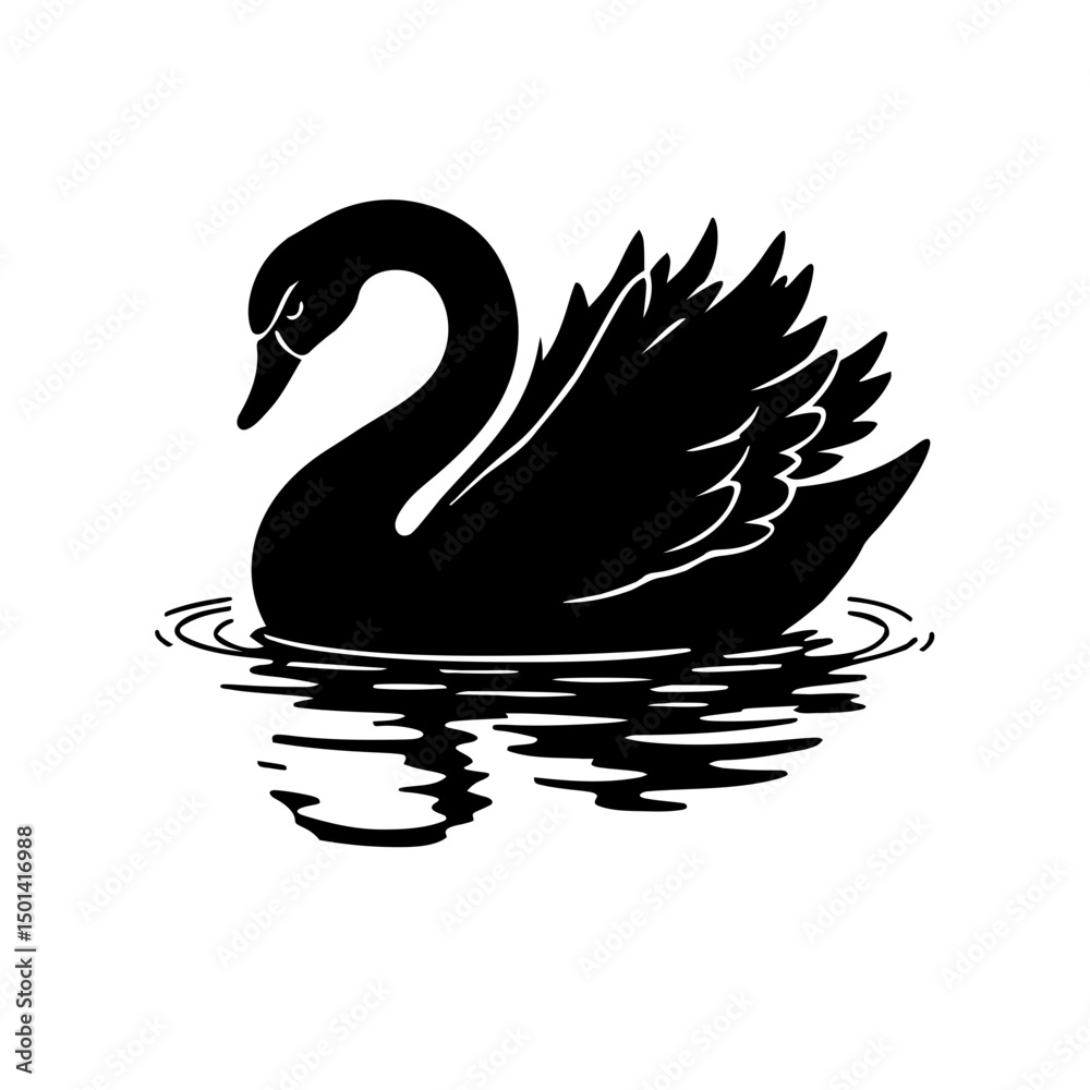 Fototapeta premium illustration of goose swan vector 