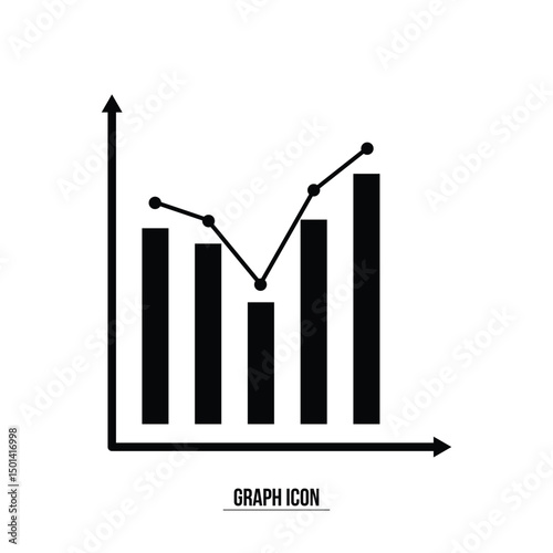 Graph chart vector icon set. growth increase and decrease sign. economy rise and decline symbol. upward or downward trend bar chart icon. profit and loss statistics in eps 10.
