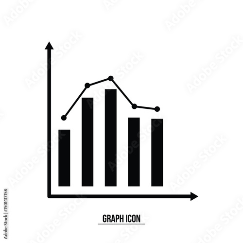 Graph chart vector icon set. growth increase and decrease sign. economy rise and decline symbol. upward or downward trend bar chart icon. profit and loss statistics in eps 10.