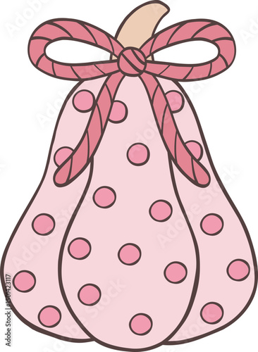 Wallpaper Mural Thanksgiving Pumpkin Ribbon Pastel Coquette Cartoon Ribbon Groovy Retro Polka Dot Torontodigital.ca
