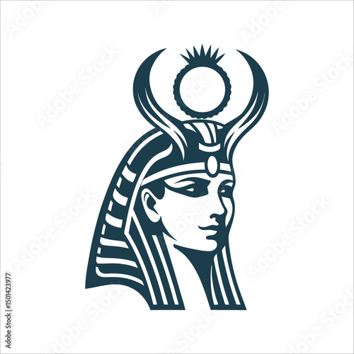 Hathor Headdress: Cow Ears, Gold, Solar Motifs