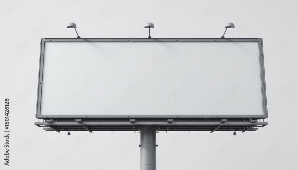 Obraz premium Blank billboard advertising space urban setting outdoor display minimalist design wide angle view marketing opportunity