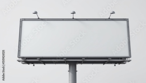 Blank billboard advertising space urban setting outdoor display minimalist design wide angle view marketing opportunity