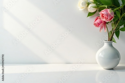 Smooth, unblemished white surface ideal for showcasing products, showcase, marketing, cleanliness