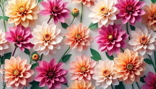 Elegant dahlia pattern, repeating motif, soft focus , pattern, fabric, pastel