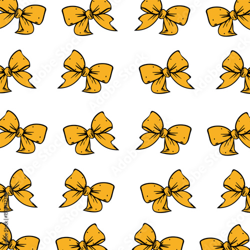 Bows seamless pattern background for print, greeting card, banner, wrapping paper, textile, wallpaper.