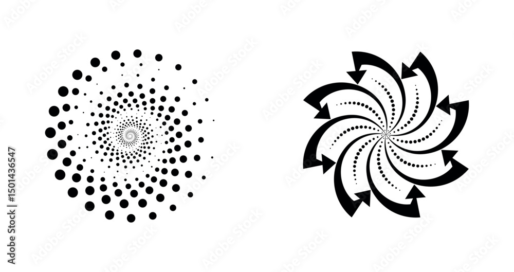 Fototapeta premium Set design spiral circle illustration