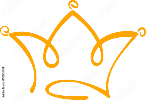 Hand-drawn style crown illustration. Line doodle for your design.