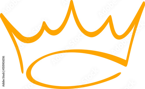 Hand-drawn style crown illustration. Line doodle for your design.