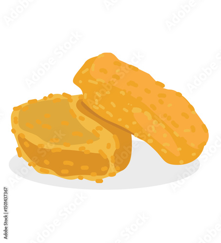 chicken nugget.crispy chicken nuggets fast food icon 