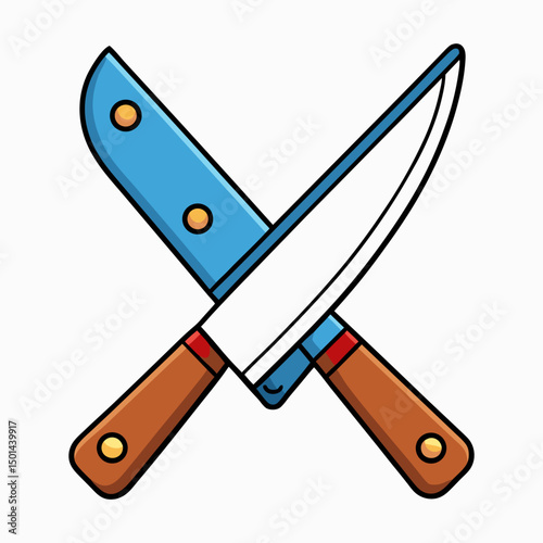 knife and cleaver cross sign vector illustration