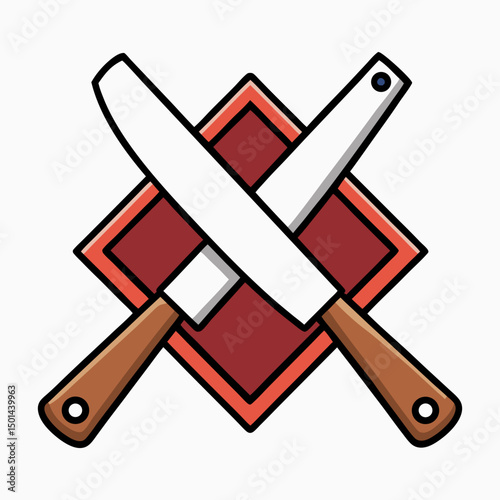 knife and cleaver cross sign vector illustration