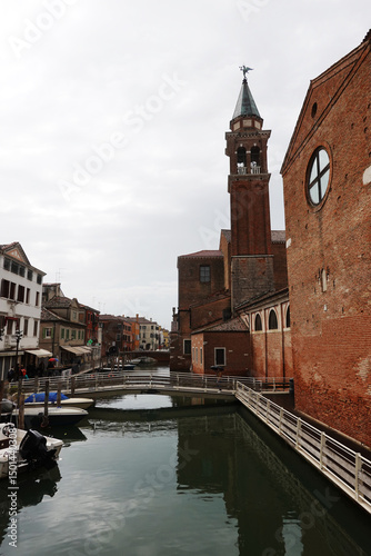 Fototapeta Naklejka Na Ścianę i Meble -  Old canals and streets in Chioggia, Italy	