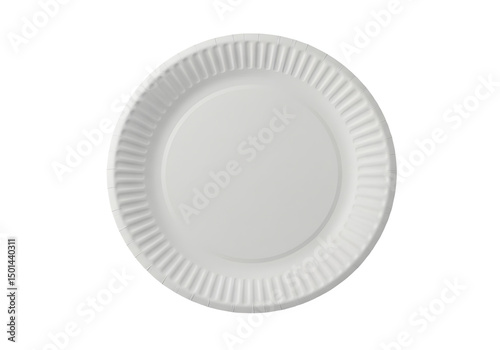 Paper plate isolated on transparent background Generative Ai.
