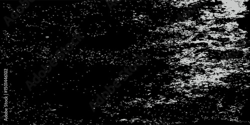 Distressed white grainy texture with dust overlay textured. Grainy noise particles and snow effect on a black background