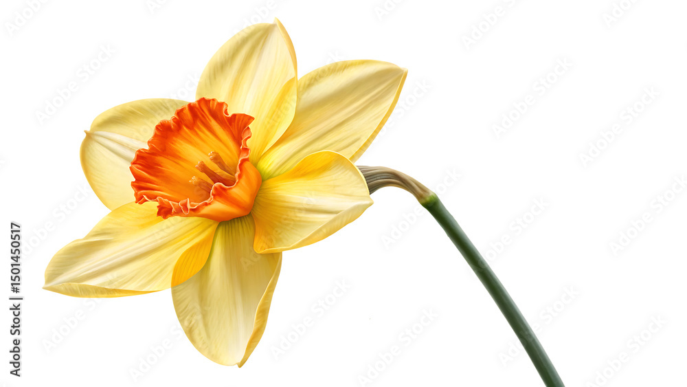 Fototapeta premium daffodil flower isolated on white background PNG. AI GENERATED