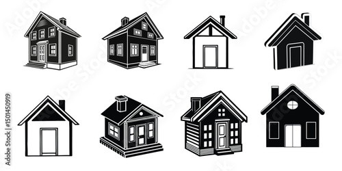 House icon set. vector object illustration.