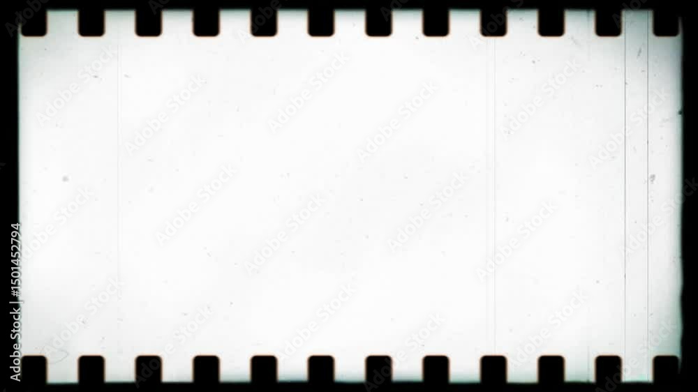Antique Sprocket Film Frame Overlay, Nostalgic Cinematic Effect.