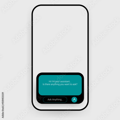AI Assistant Chat UI on Smartphone Mockup