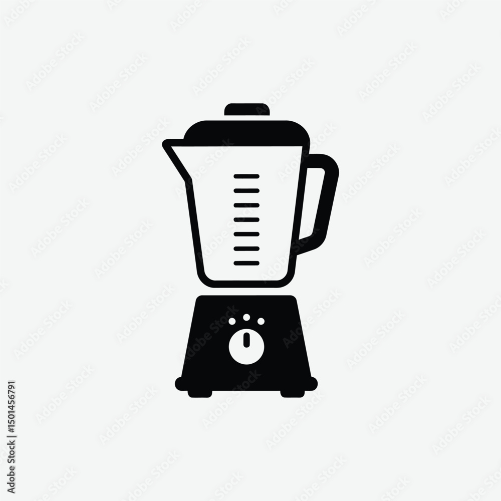 Minimalist Blender Mixer Icon – 2D Vector Black Silhouette in Flat Design on White Background Minimalist Blender Mixer Icon – 2D Vector Black Silhouette in Flat Design on White Background