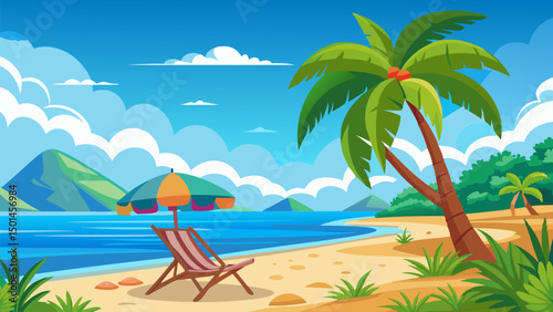 Serene Tropical Beach. Summer Vacation Paradise